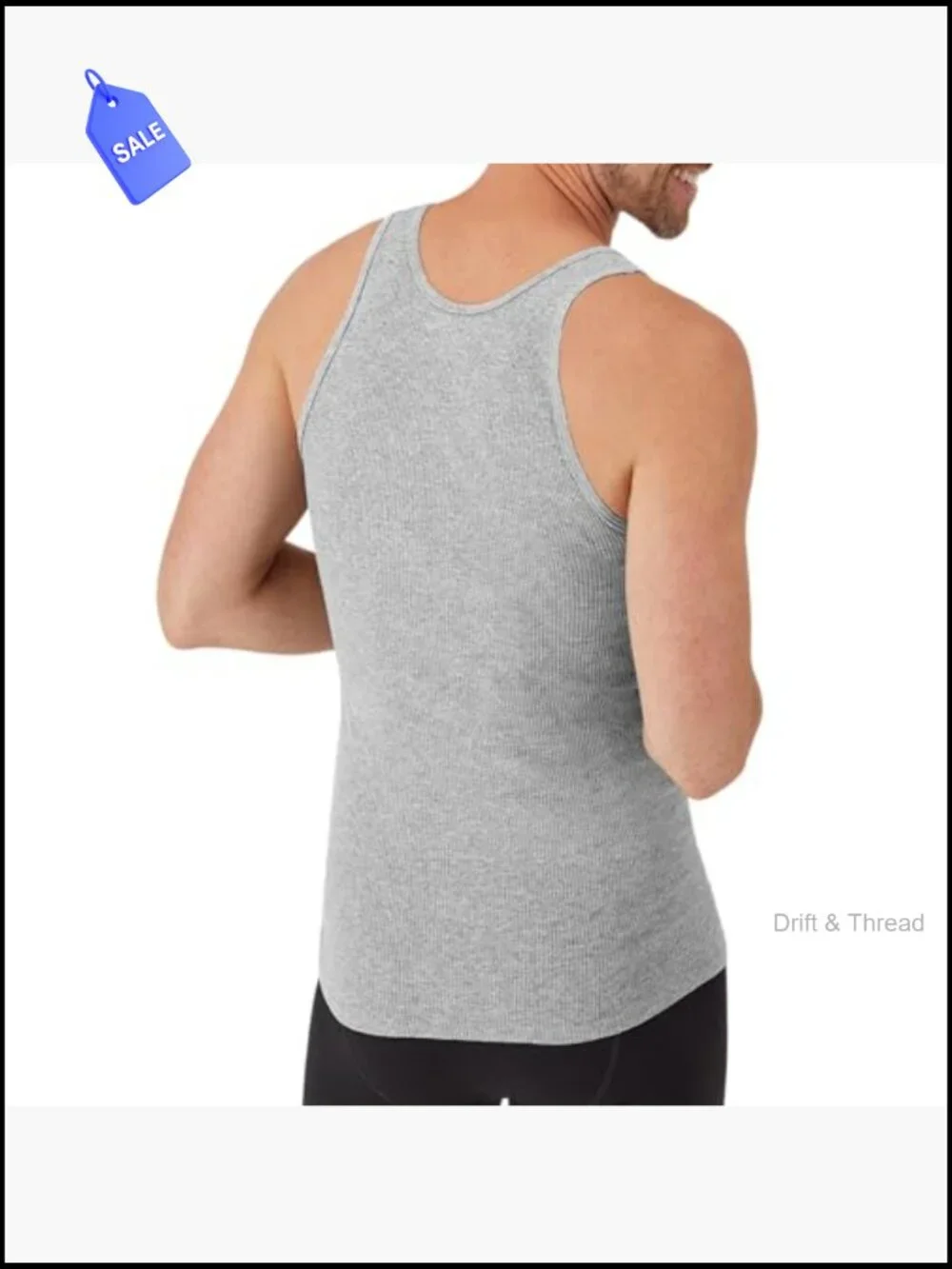 Men's Cotton Tank Undershirt 6-Pack, Breathable, Moisture-Wicking, Scoop Neck,